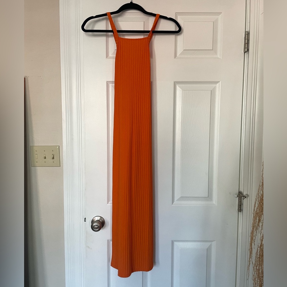 Zara Vibrant Orange Maxi Dress
